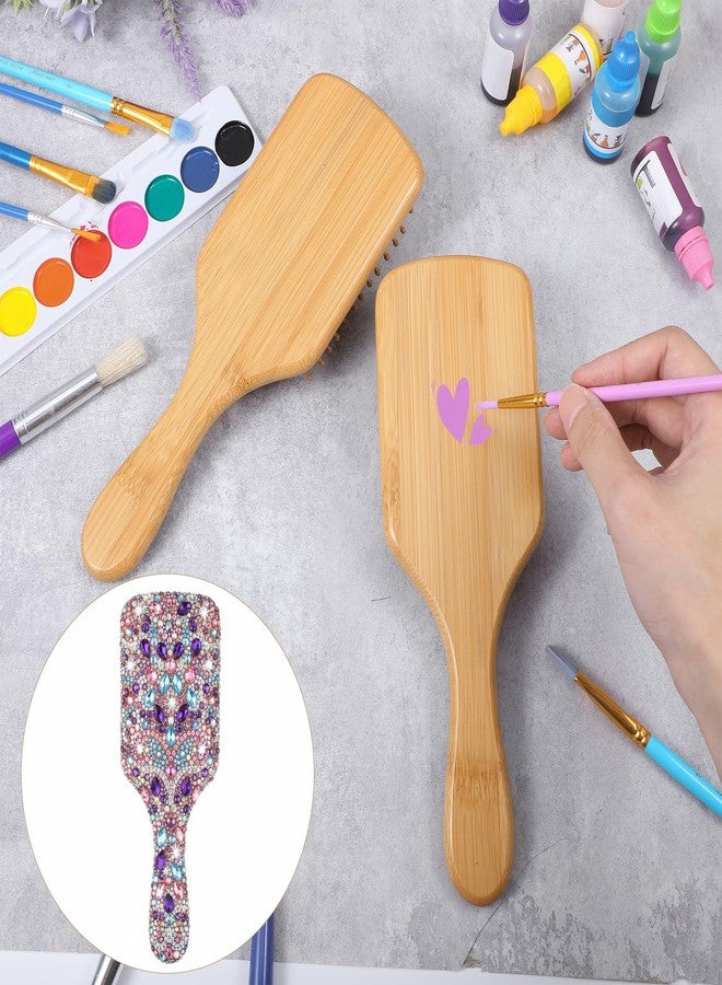 Molain 12 Pcs Bamboo Hair Brush, Bulk Wooden Paddle Brush for Women Round-tipped Bamboo Bristles, Detangling Brushes Lightweight Scalp Massage Anti Static for Women Men (9.84'' × 3.4'') - Image 4